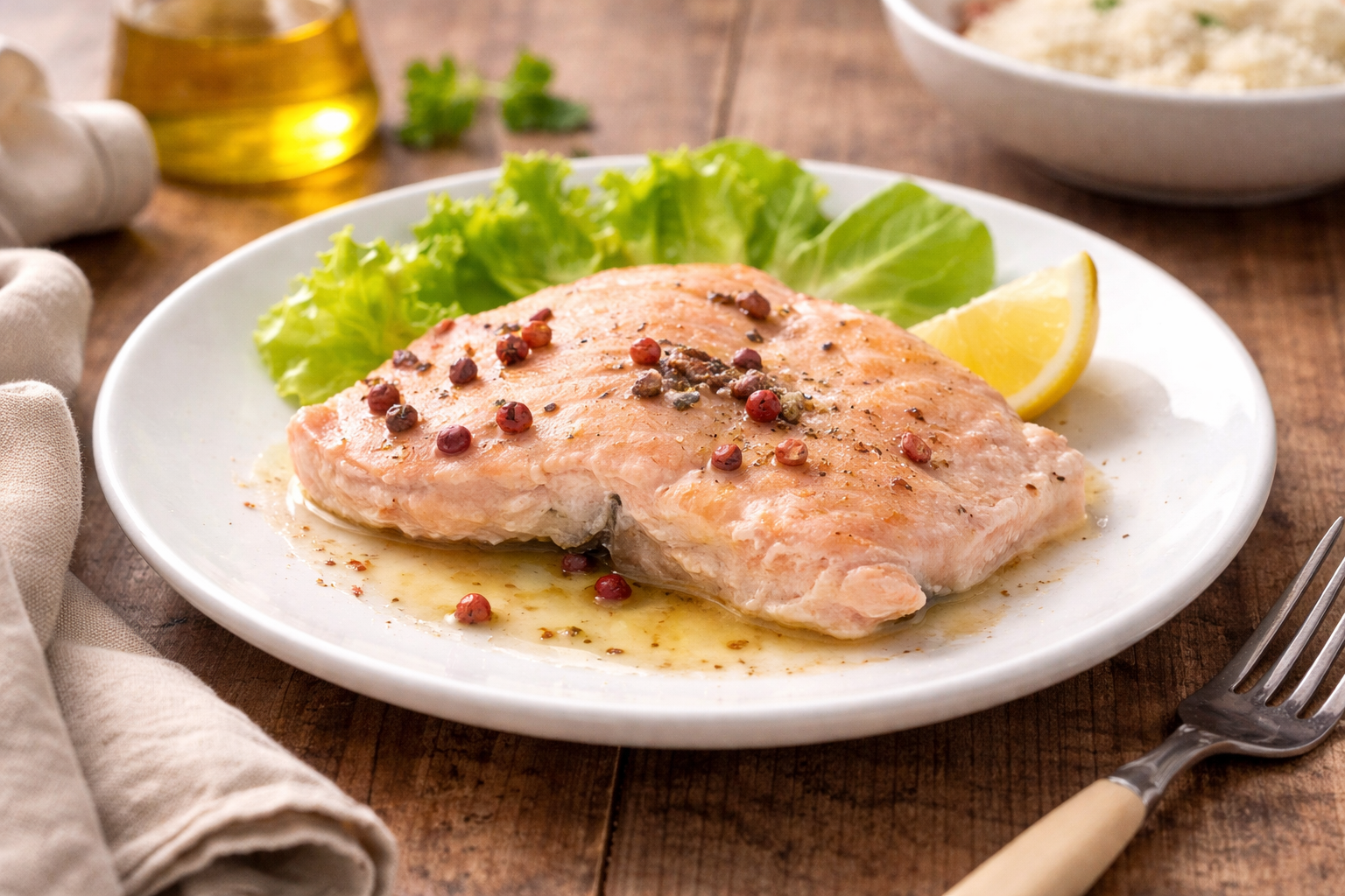 Saumon fondant au poivre rose au Cookeo