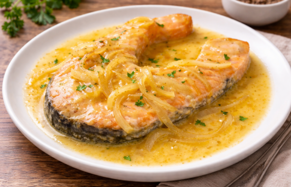 Saumon fondant à la moutarde et crème au cookeo