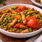 Sauté de porc aux petits pois et tomates à l'autocuiseur Moulinex