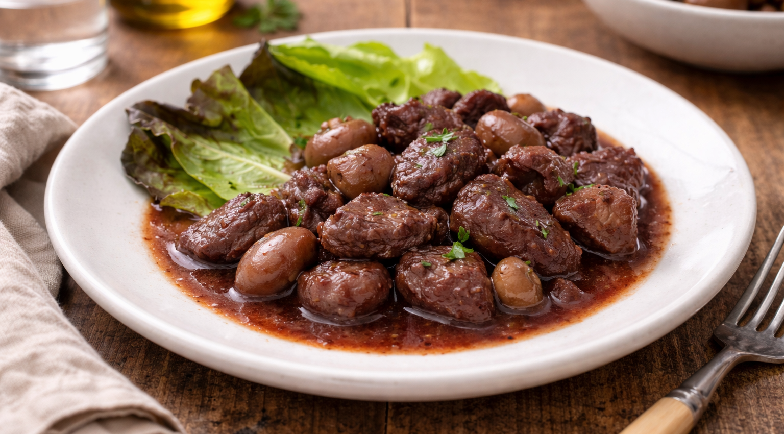 Sauté de veau au vin rouge et petits champignons au Cookeo