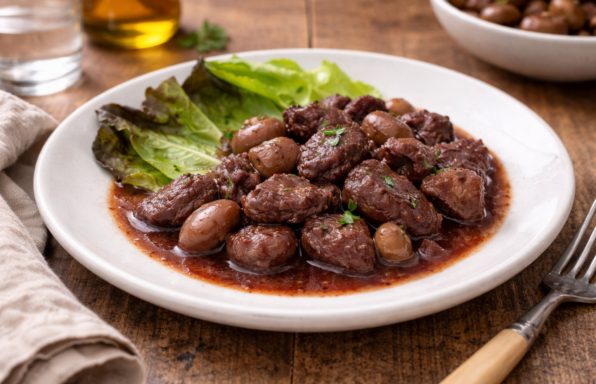 Sauté de veau au vin rouge et petits champignons au Cookeo