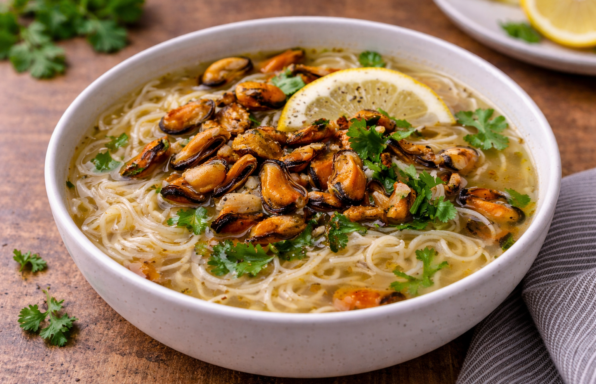 Soupe express de nouilles aux moules au Cookeo