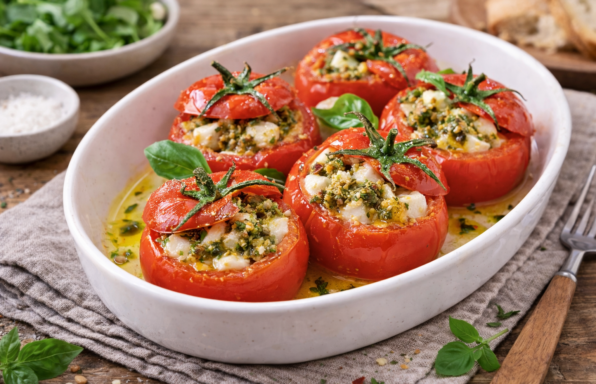 Tomates farcies mozzarella-pesto express au Cookeo
