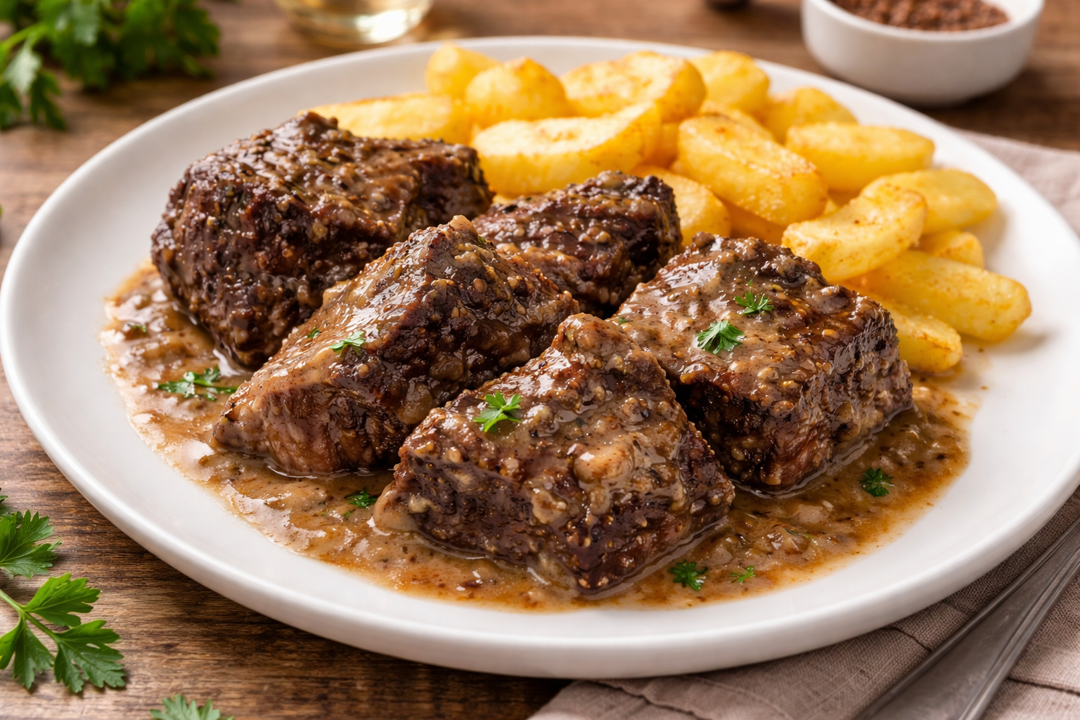 Travers de veau à la moutarde et vin rouge au cookeo