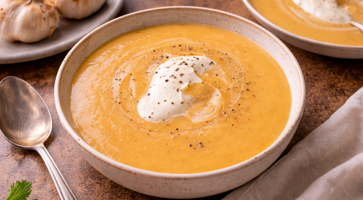 Velouté rustique à l’ail fumé au Cookeo