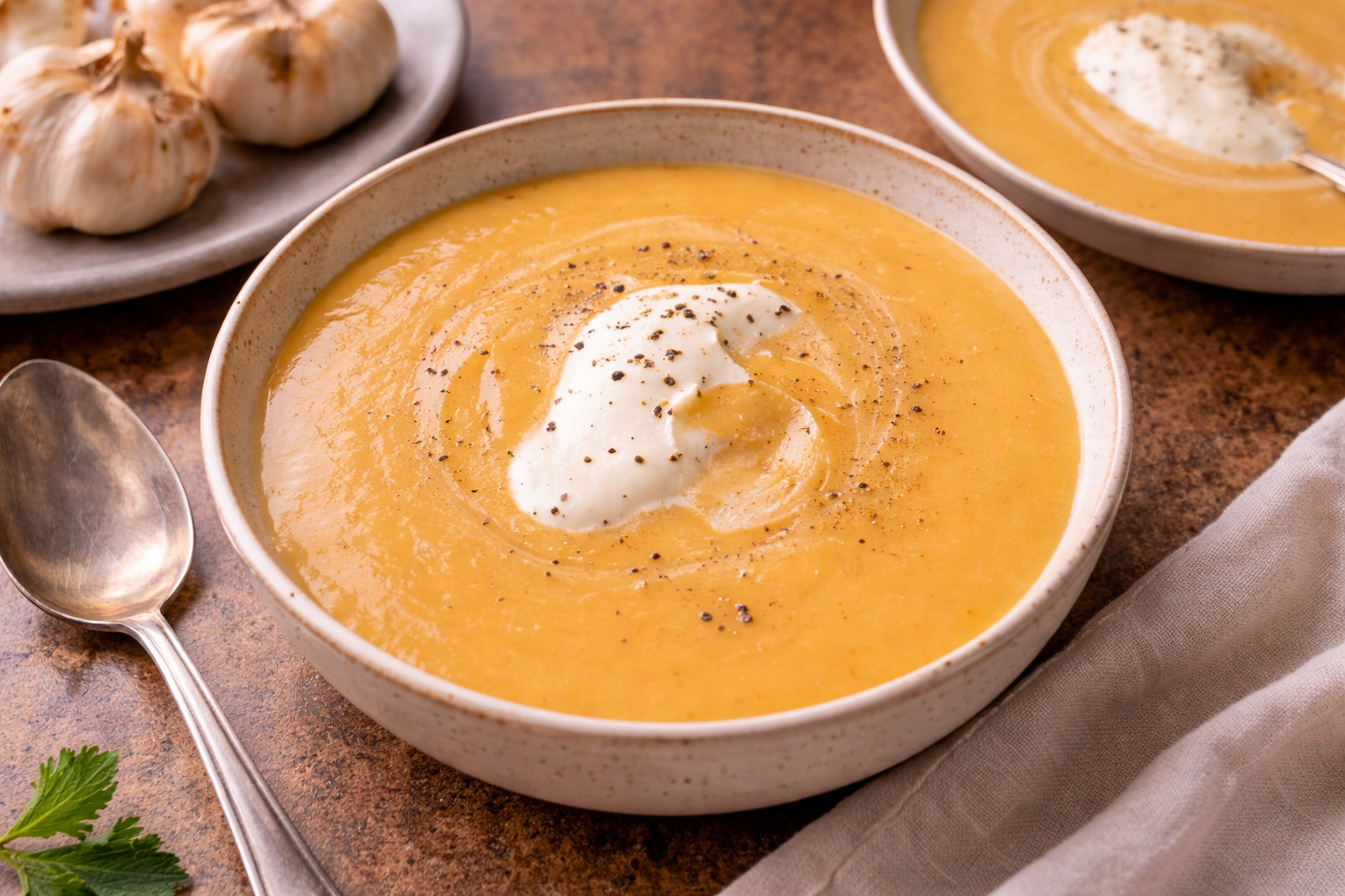 Velouté rustique à l’ail fumé au Cookeo