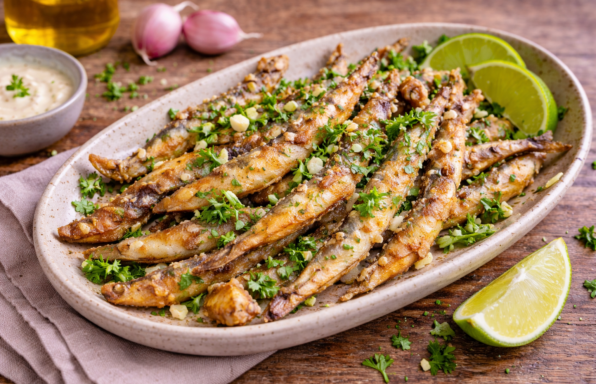 Fritures de petits poissons à l'Extra-crisp