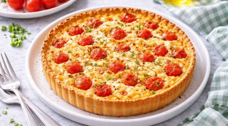 Clafoutis aux tomates cerises et au chèvre au Cookeo (Extra Crisp)