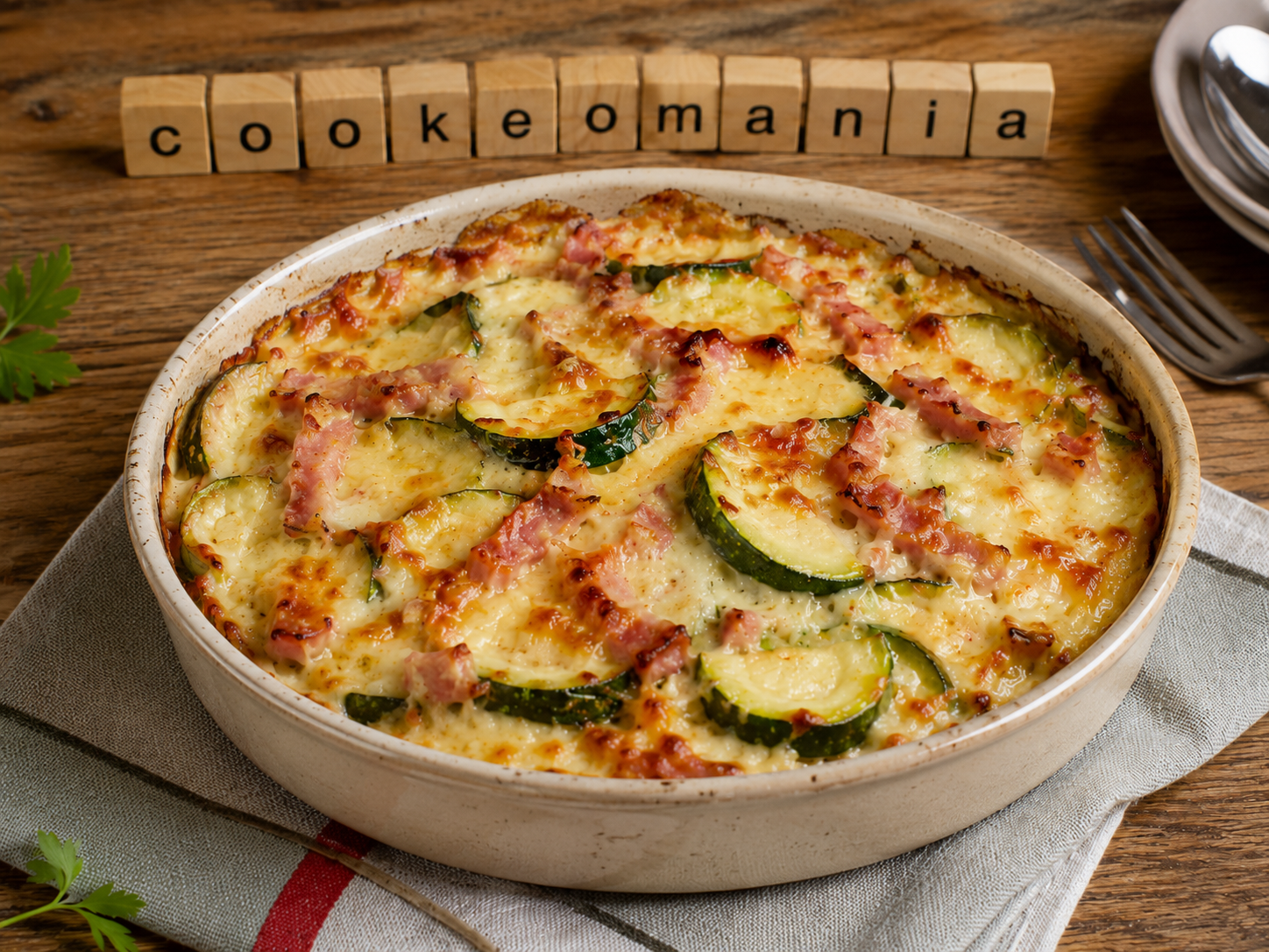 Gratin de courgettes aux lardons à l'Extra-crisp