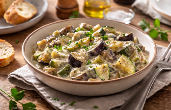 Légumes fondants aubergines-courgettes au Boursin au cookeo