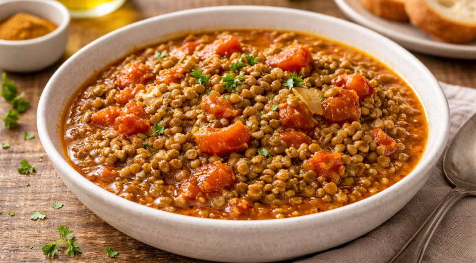 Lentilles tomates au curry façon Cookeo