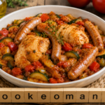 Poulet & chipolatas express à la ratatouille en conserve à l'autocuiseur cookéo