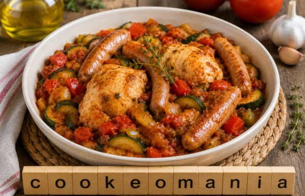 Poulet & chipolatas express à la ratatouille en conserve