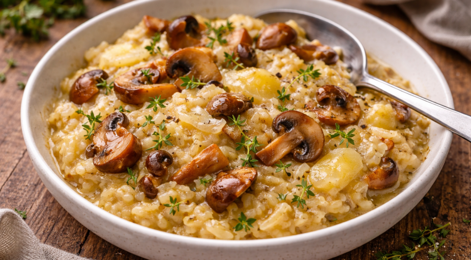 Risotto crémeux aux champignons et tomme au Cookeo