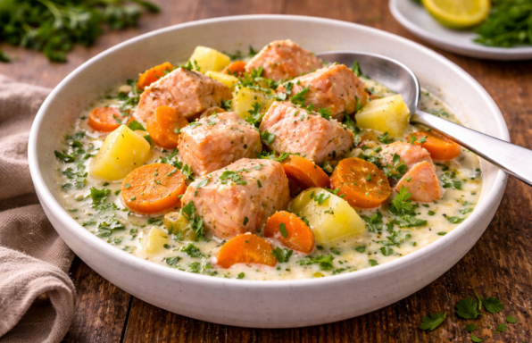 Saumon fondant à l’oseille et pommes de terre au Cookeo