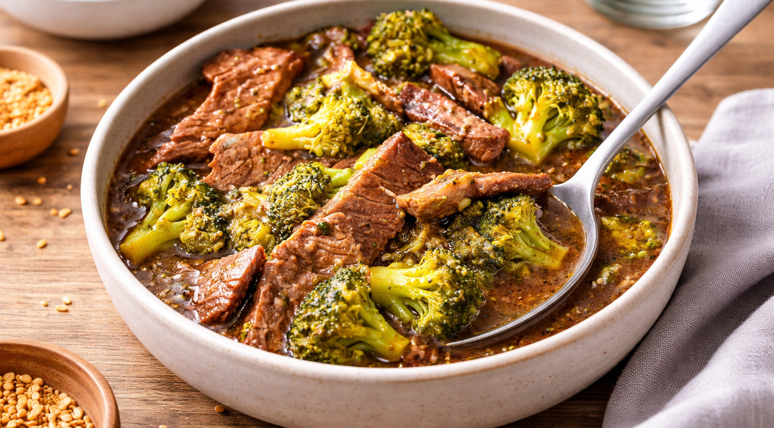 Émincé de bœuf fondant au brocoli, version rapide au Cookeo