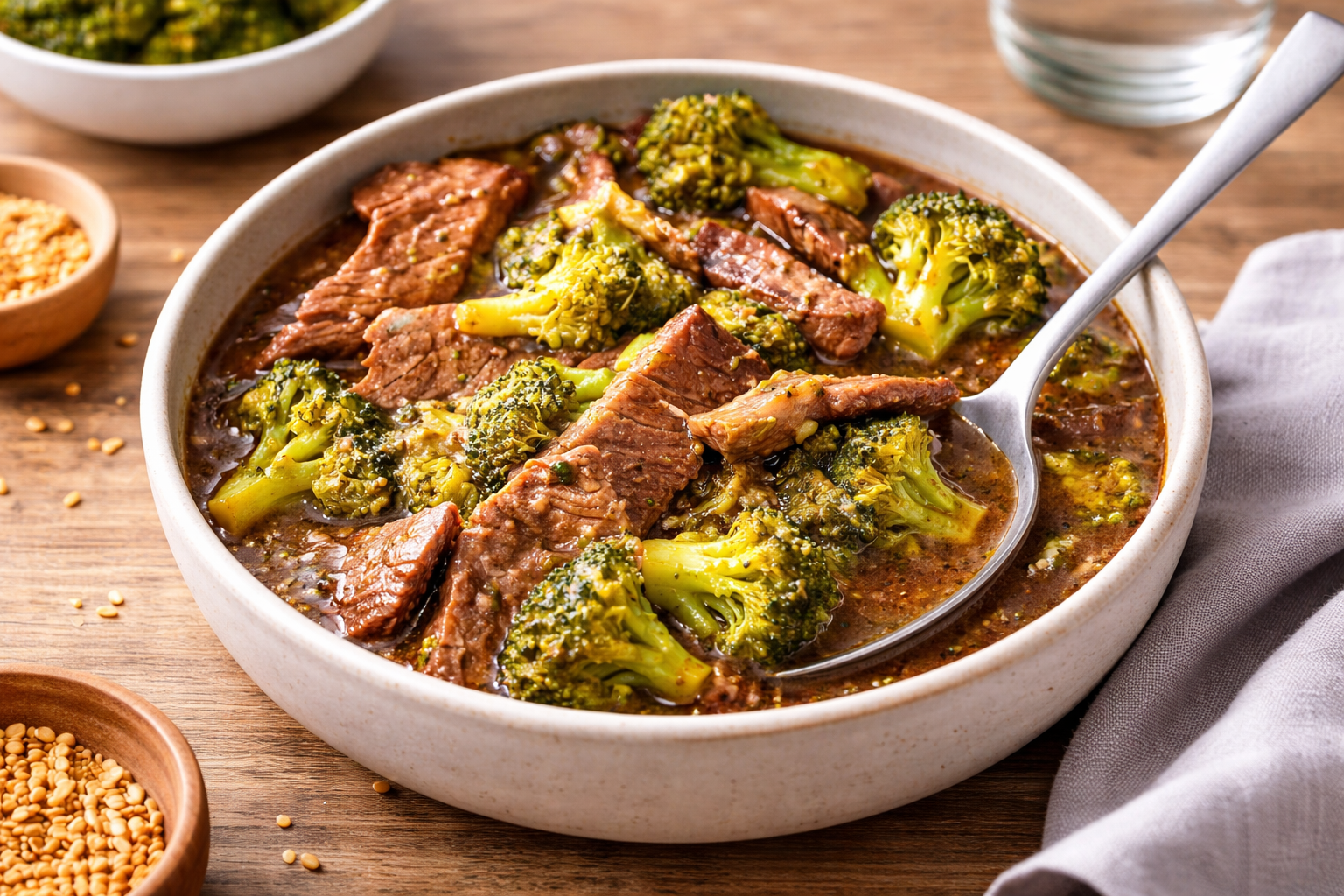 Émincé de bœuf fondant au brocoli, version rapide au Cookeo