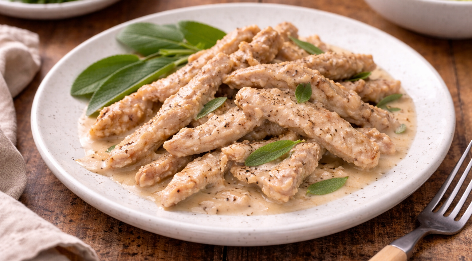 Émincé de porc crémeux à la sauge au Cookeo