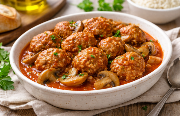 Boulettes express au Cookeo, sauce tomate et champignons