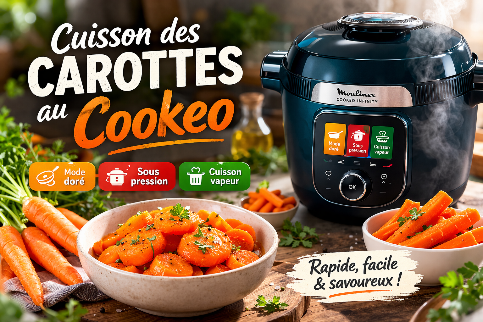 Cuisson des carottes au Cookeo bien choisir le bon mode pour des carottes savoureuses