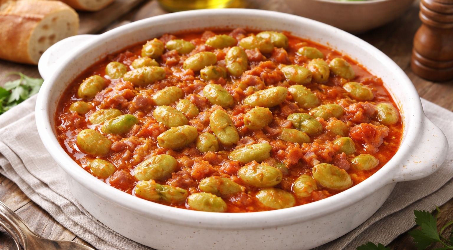 Fèves catalanes au jambon et tomate au Cookeo