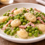 Gnocchis crémeux aux petits pois et bacon au robot multi-cuiseur cookéo