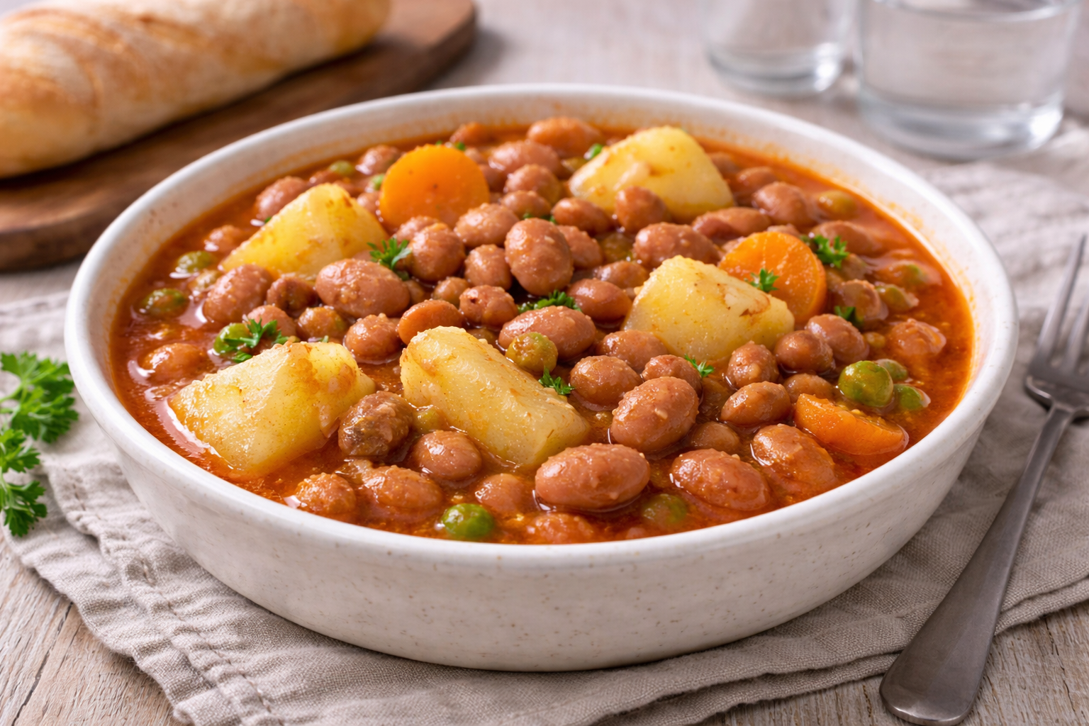 Haricots pinto au Cookeo, pommes de terre, carotte et petits pois
