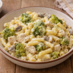 One-pot pâtes crémeuses poulet, brocoli et champignons à l'autocuiseur Moulinex