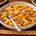 Penne crémeuses façon welsh au Cookeo, cheddar fondant, jambon et bière ambrée à l'autocuiseur Moulinex