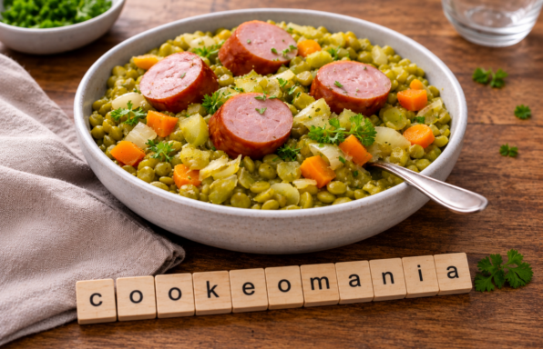 Pois cassés mijotés à la saucisse fumée au Cookeo
