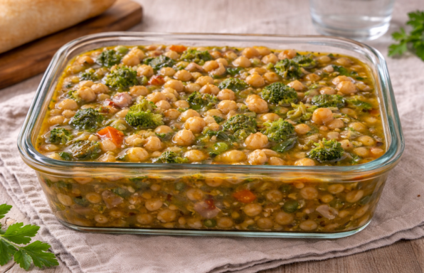 Pois chiches aux légumes et épinards au Cookeo