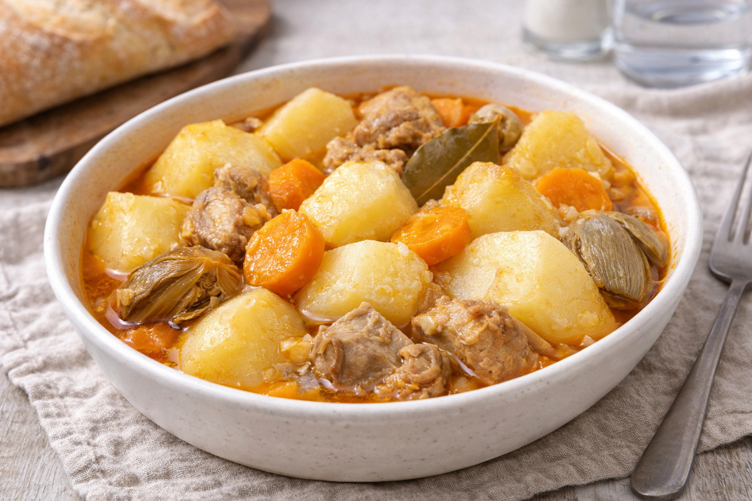 Pommes de terre mijotées aux côtes de porc et légumes au Cookeo