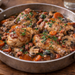 Poulet façon bourguignon express au multicuiseur Moulinex