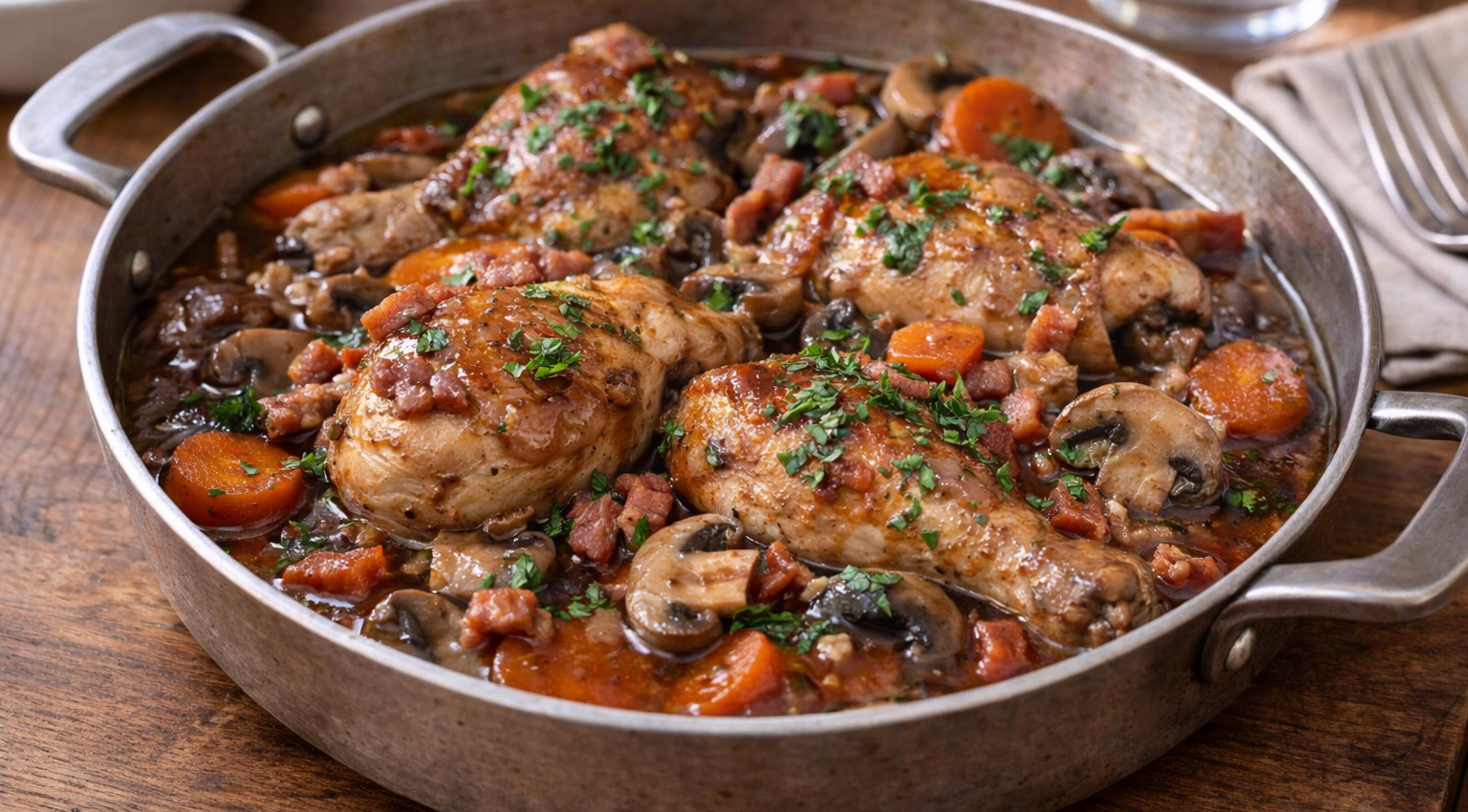 Poulet façon bourguignon express au Cookeo