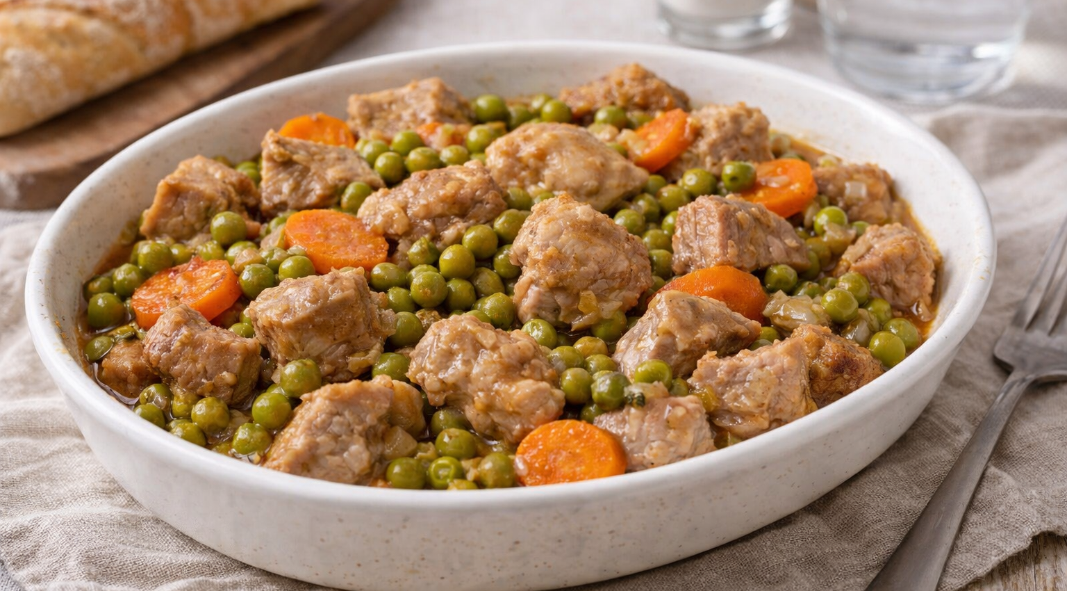 Ragoût de porc aux carottes et petits pois au Cookeo