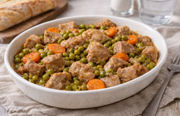 Ragoût de porc aux carottes et petits pois au Cookeo