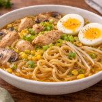 Ramen express au poulet, miso et soja au multicuiseur Moulinex