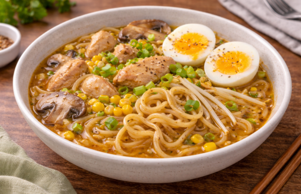 Ramen express miso-soja au poulet au Cookeo