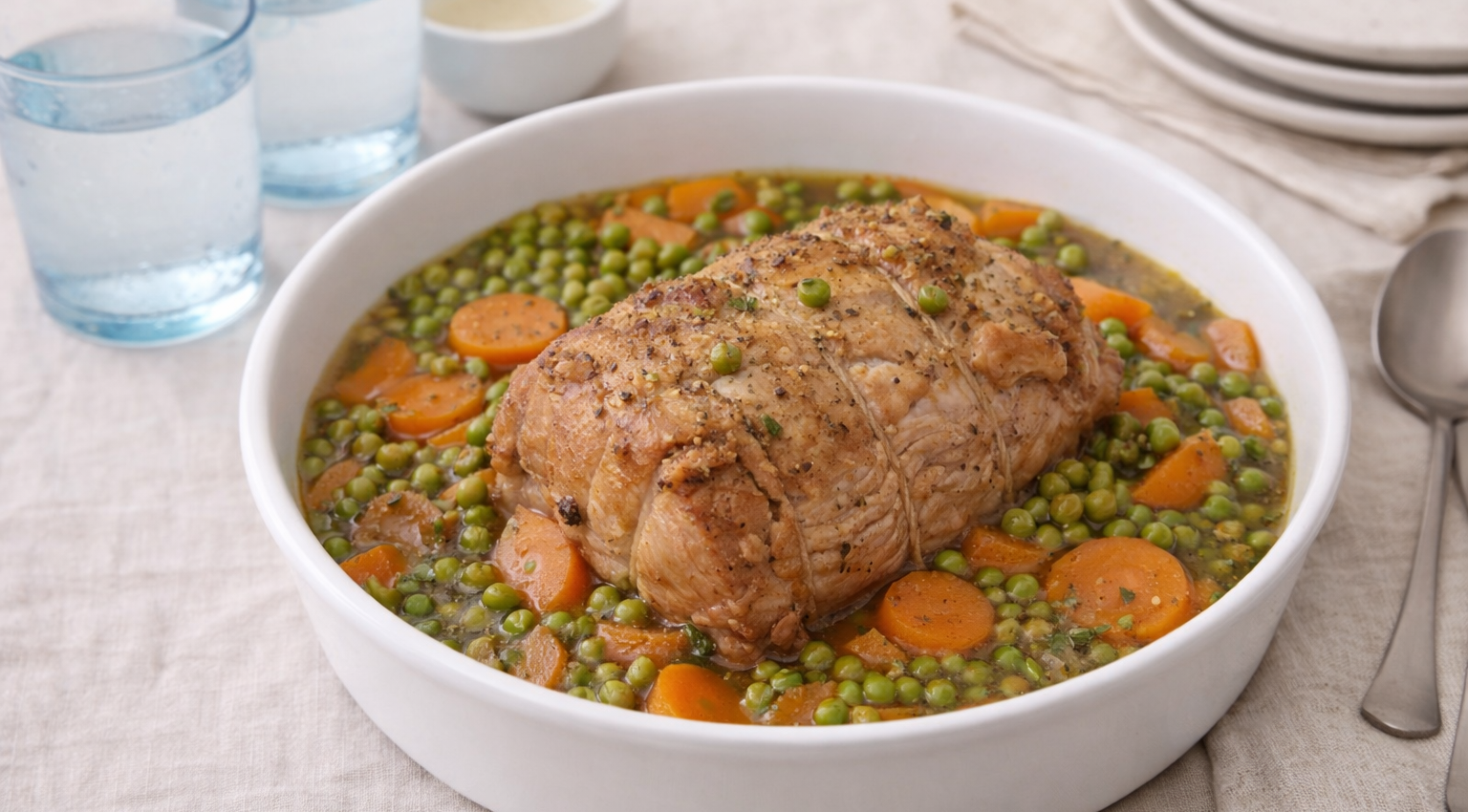 Rôti de porc fondant au cidre et légumes au Cookeo