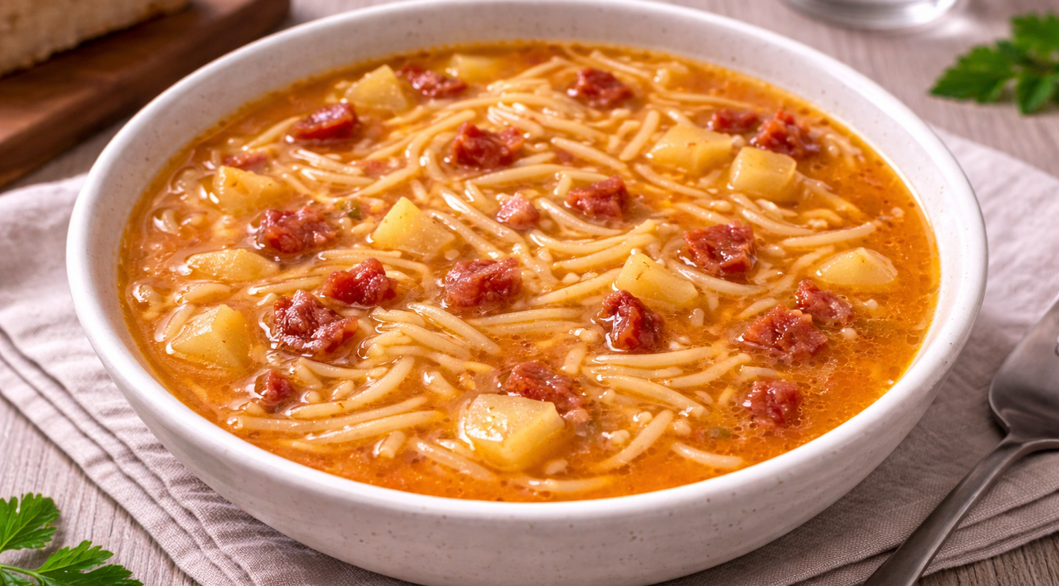 Soupe de vermicelles au jambon serrano au Cookeo