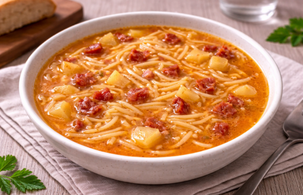 Soupe de vermicelles au jambon serrano au Cookeo