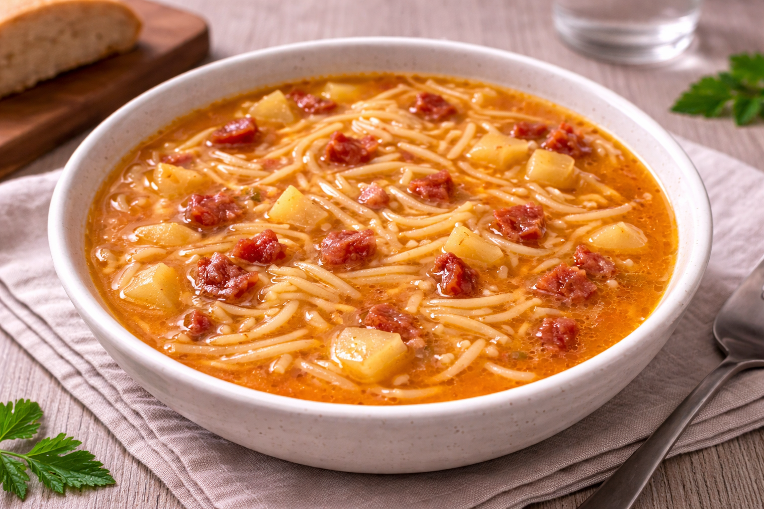 Soupe de vermicelles au jambon serrano au Cookeo