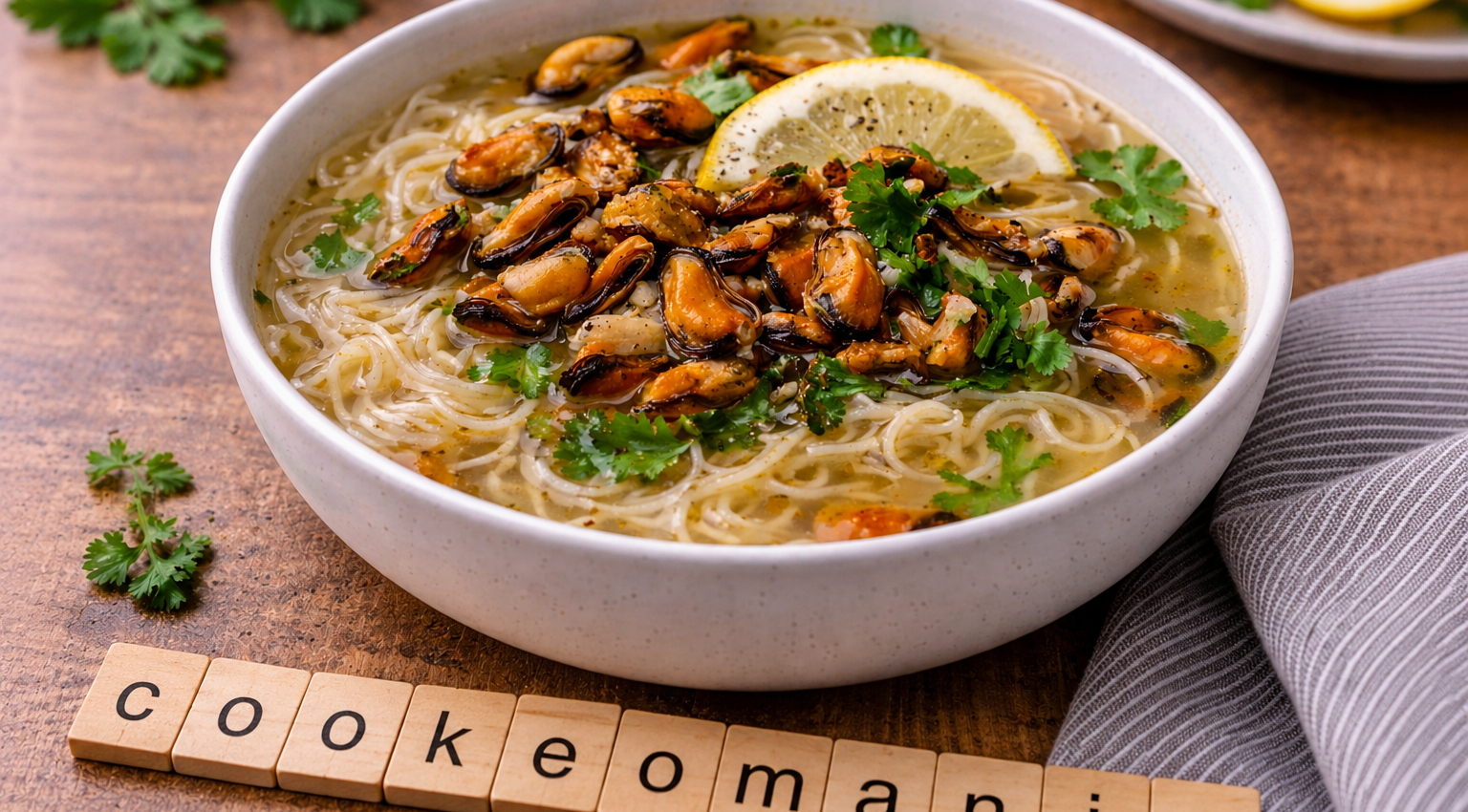 Soupe express de nouilles aux moules au Cookeo