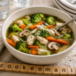Soupe express poulet, brocoli et champignons au multicuiseur cookéo