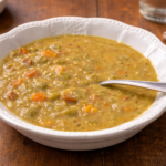 Velouté de pois cassés à la ventrêche au cookéo
