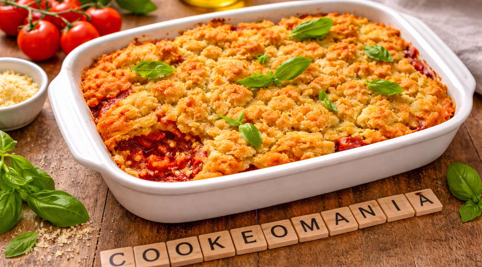 Crumble fondant de tomates au parmesan au Cookeo