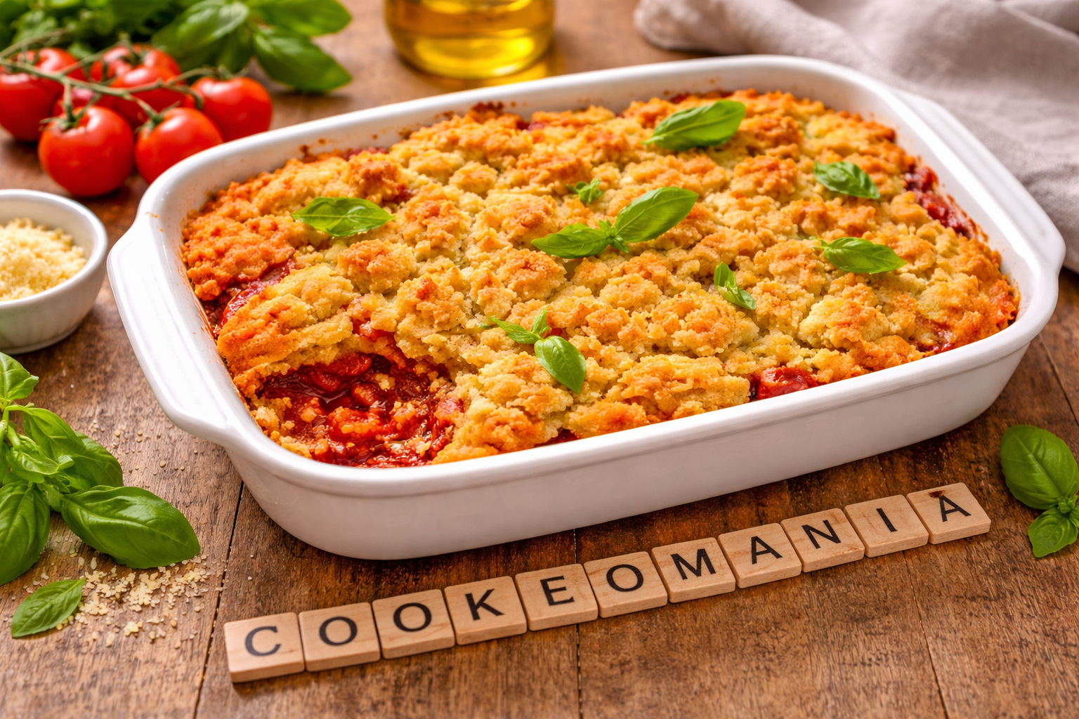 Crumble fondant de tomates au parmesan au Cookeo