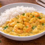 Gambas crémeuses au curry et coco au robot multi-cuiseur cookéo