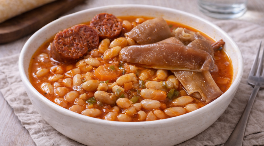 Haricots mijotés au chorizo et oreille de porc au Cookeo
