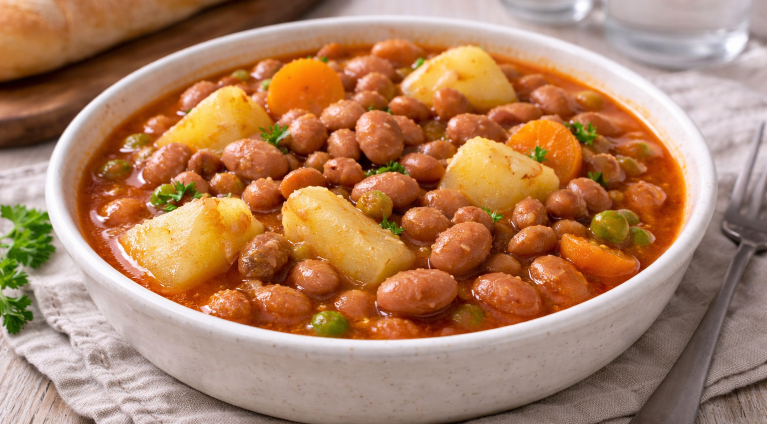 Haricots pinto au Cookeo, pommes de terre, carotte et petits pois